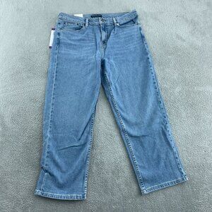Calvin Klein Womens Straight-Leg Jeans Size 14 Blue Denim  NWT 3743